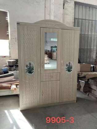 Armoire miroir motif floral 3 portes