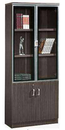 Bibliothèque vitrée bureau, 2 portes