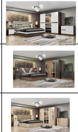 Chambre complète avec armoire miroir (3 finitions)